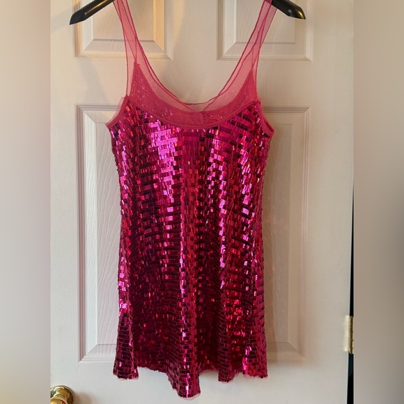 Free People Hot Pink Sequin Top - Picture 3 of 6